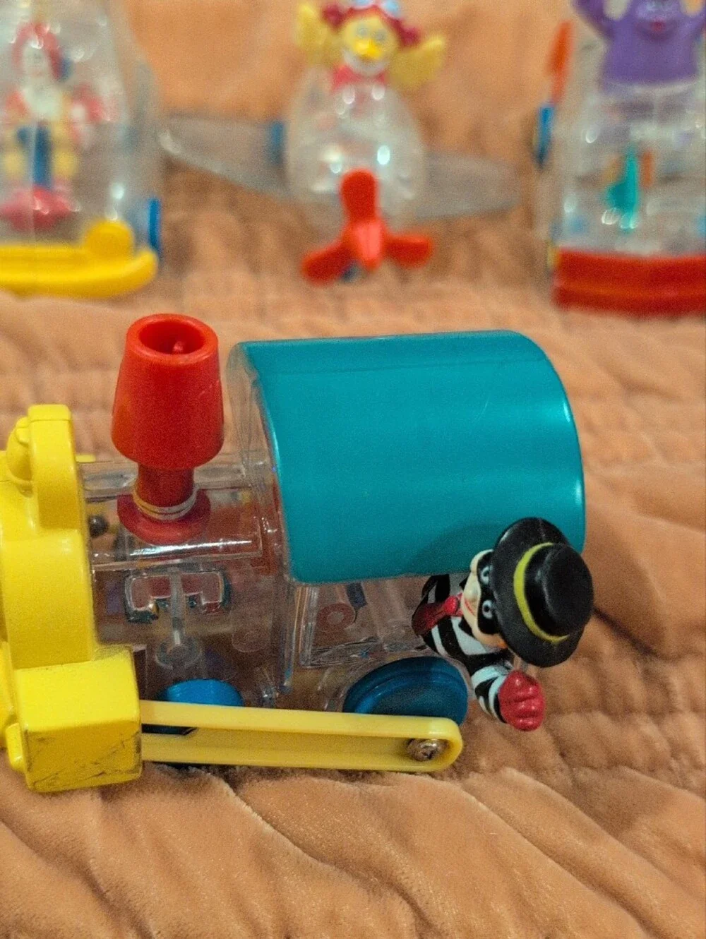 Vintage 1996 McDonalds Happy Meal Toys X-Ray Riders Clear Gears Lot of 4